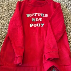 Kids Red 'Better Not Pout' Sweatshirt